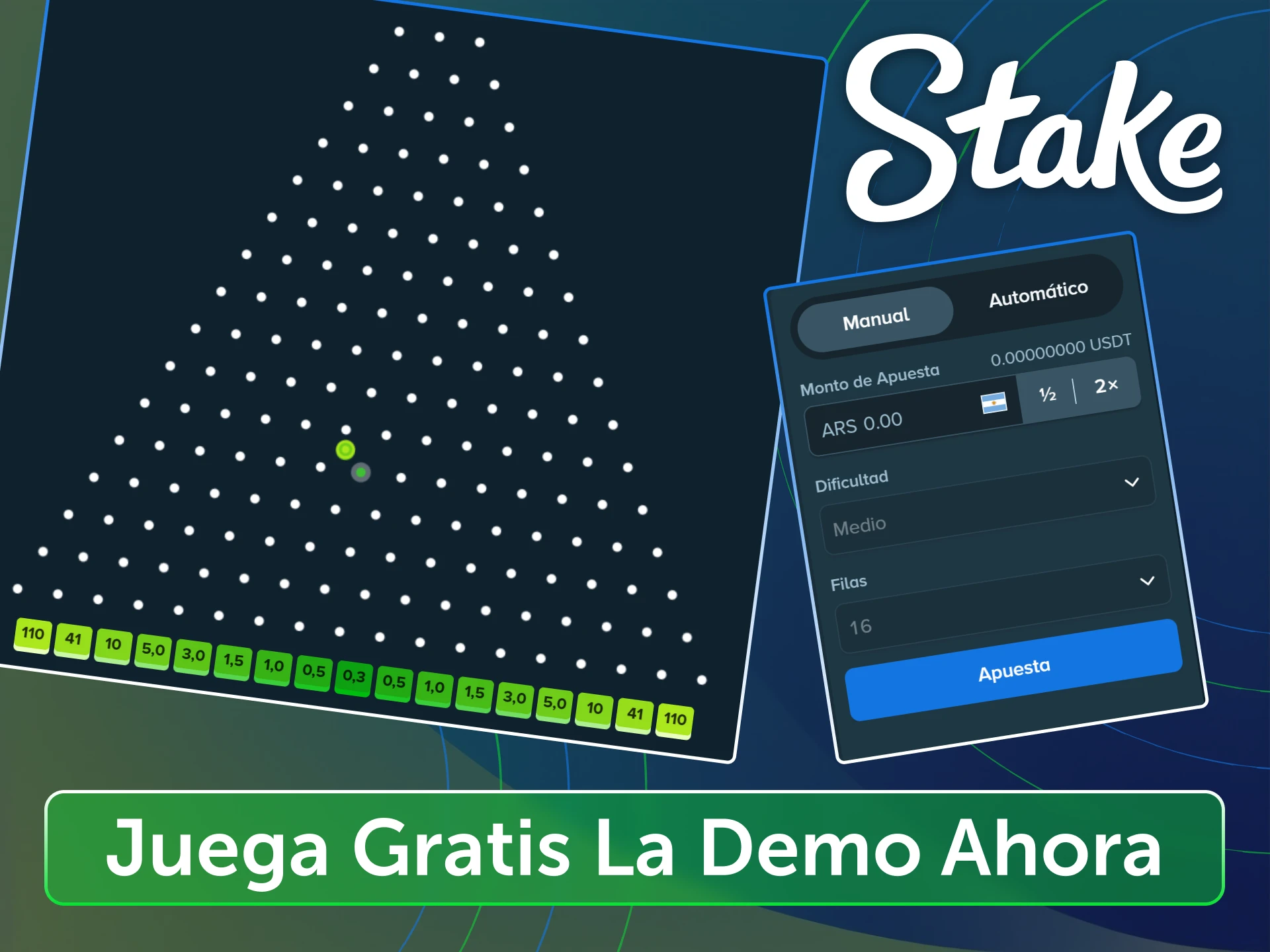 Acceso a la versión demo gratuita de Plinko en el sitio oficial de Stake Argentina.